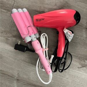 Hair dryer and curler bundle